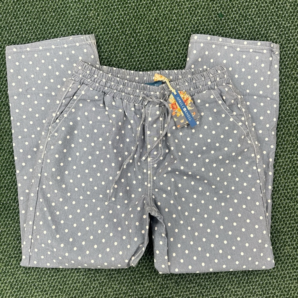 April Cornell Blue Polka Dot Pants
